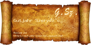 Gutjahr Szervác névjegykártya